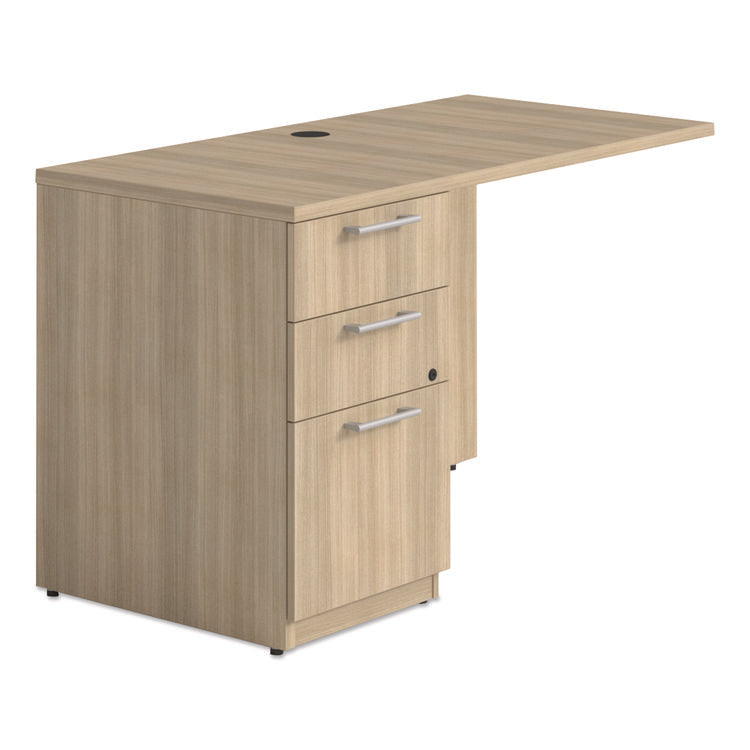 Alera Seville Series Desk Return with Pedestal, Left, 47.24" x 23.62" x 29", Oak