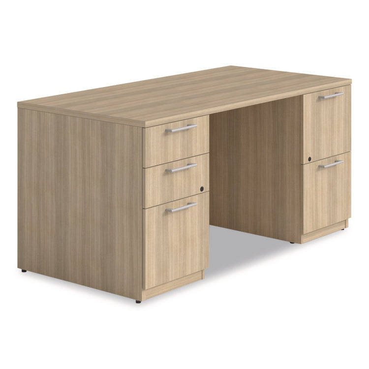 Alera Seville Series Double Pedestal Desk, 59.06" x 29.53" x 29", Oak