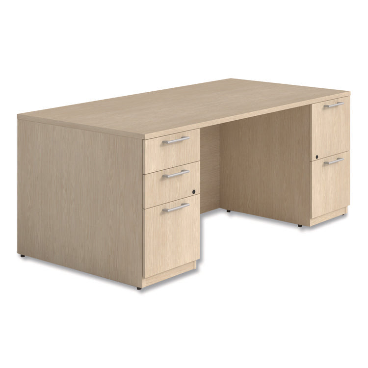 Alera Seville Series Double Pedestal Desk, 70.87" x 35.43" x 29", Maple