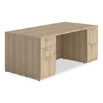 Alera Seville Series Double Pedestal Desk, 70.87" x 35.43" x 29", Oak