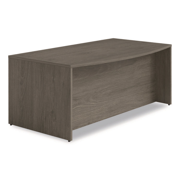 Alera Seville Series Bow Front Pedestal Desk, Left Pedestal, 70.87'' x 41.34'' x 29'', Walnut