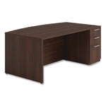 Alera Seville Series Bow Front Pedestal Desk, Right Pedestal, 70.87'' x 41.34'' x 29'', Mahogany