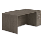 Alera Seville Series Bow Front Pedestal Desk, Right Pedestal, 70.87'' x 41.34'' x 29'', Walnut