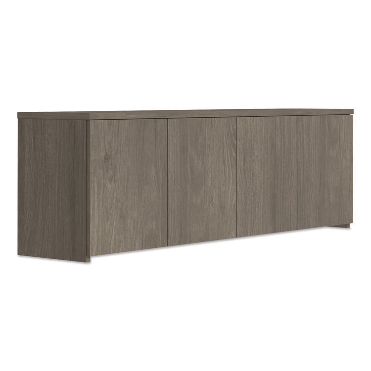 Alera Seville Hutch with Doors, 4 Compartments, 70.87w x 15.75d x 21.77h, Walnut