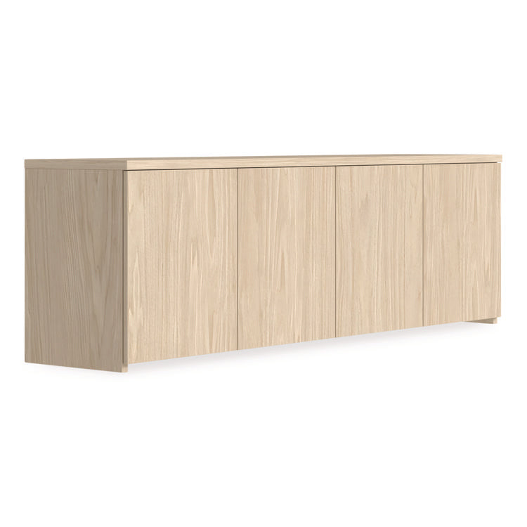 Alera Seville Hutch with Doors, 4 Compartments, 70.87w x 15.75d x 21.77h, Maple