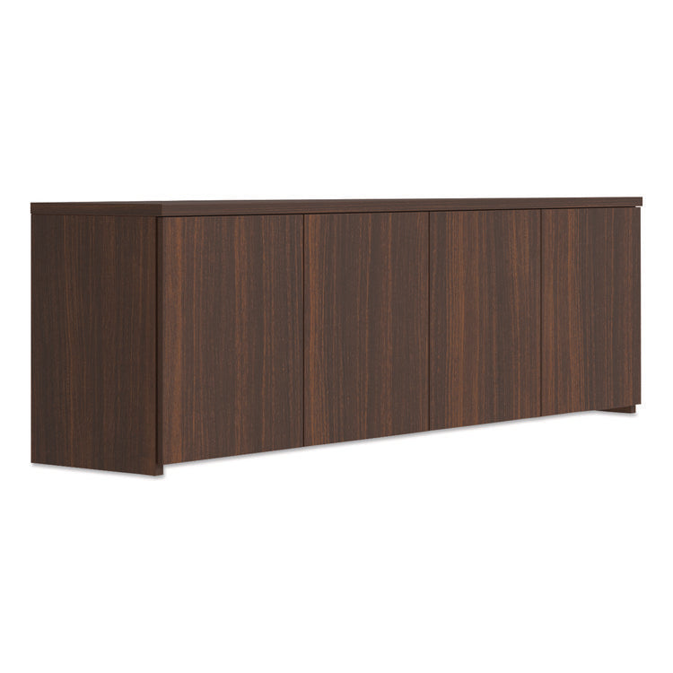 Alera Seville Hutch with Doors, 4 Compartments, 70.87w x 15.75d x 21.77h, Mahogany