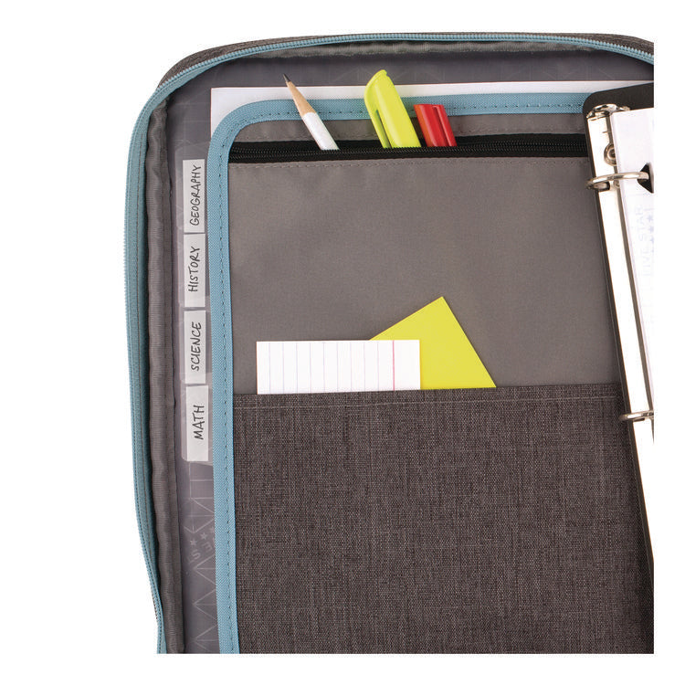 1" Carry All Zip Binder, 3 Rings, 1" Capacity, 11 x 8.5, Randomly Assorted Color