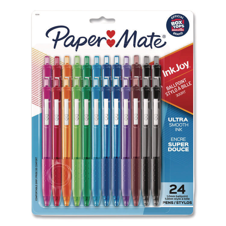InkJoy 300 RT Ballpoint Pen, Retractable, Medium 1 mm, Assorted Ink and Barrel Colors, 24/Set