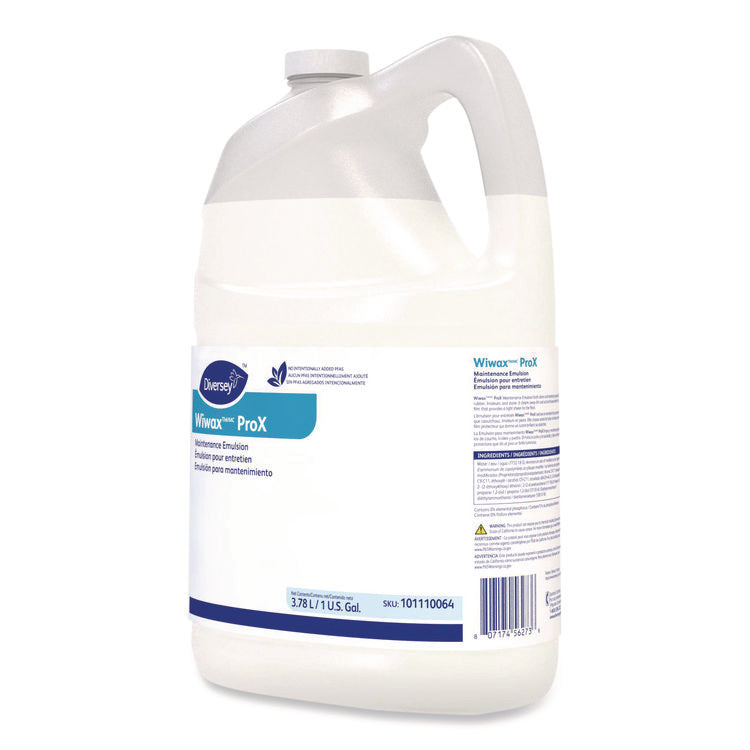 Wiwax ProX Maintenance Emulsion, 1 gal Bottle, 4/Carton