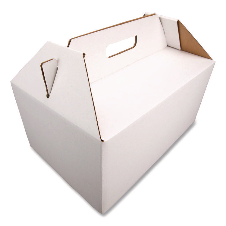 Carryout Barn Boxes, Large Corugated, 12 x 18 x 9, White/Kraft, 25/Carton