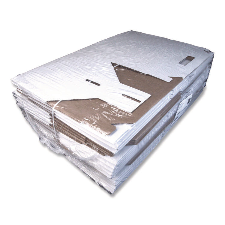 Carryout Barn Boxes, Large Corugated, 12 x 18 x 9, White/Kraft, 25/Carton
