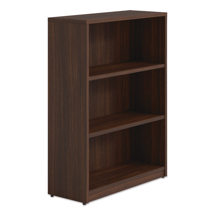 Alera Seville Series Bookcase, Three-Shelf, 35.43w x 13.78d x 48h, Mahogany