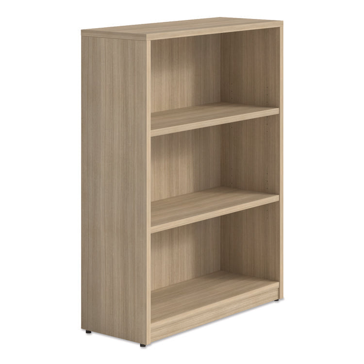 Alera Seville Series Bookcase, Three-Shelf, 35.43w x 13.78d x 48h, Oak
