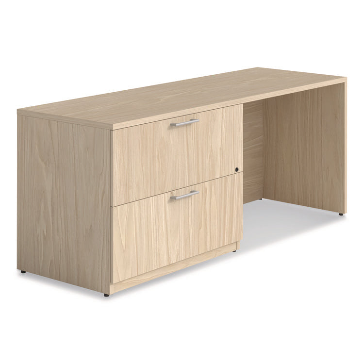 Alera Seville Series Credenza with Left Lateral File, Melamine/Wood, 70.87w x 23.62d x 29h, Maple