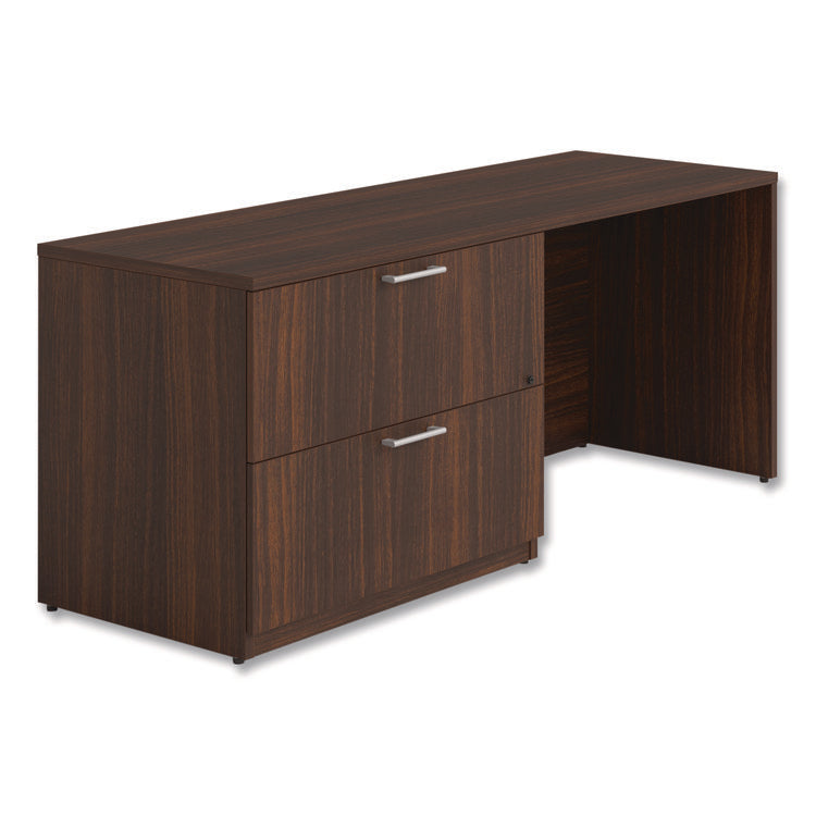 Alera Seville Series Credenza with Left Lateral File, Melamine/Wood, 70.87w x 23.62d x 29h, Mahogany