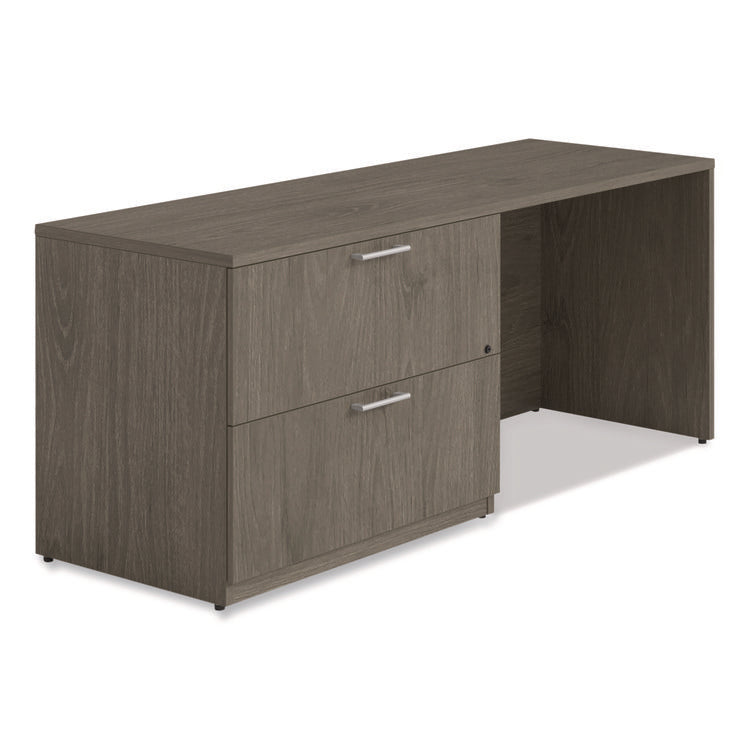 Alera Seville Series Credenza with Left Lateral File, Melamine/Wood, 70.87w x 23.62d x 29h, Walnut