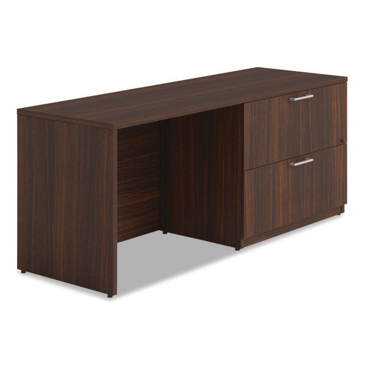 Alera Seville Series Credenza with Right Lateral File, Melamine/Wood, 70.87w x 23.62d x 29h, Mahogany