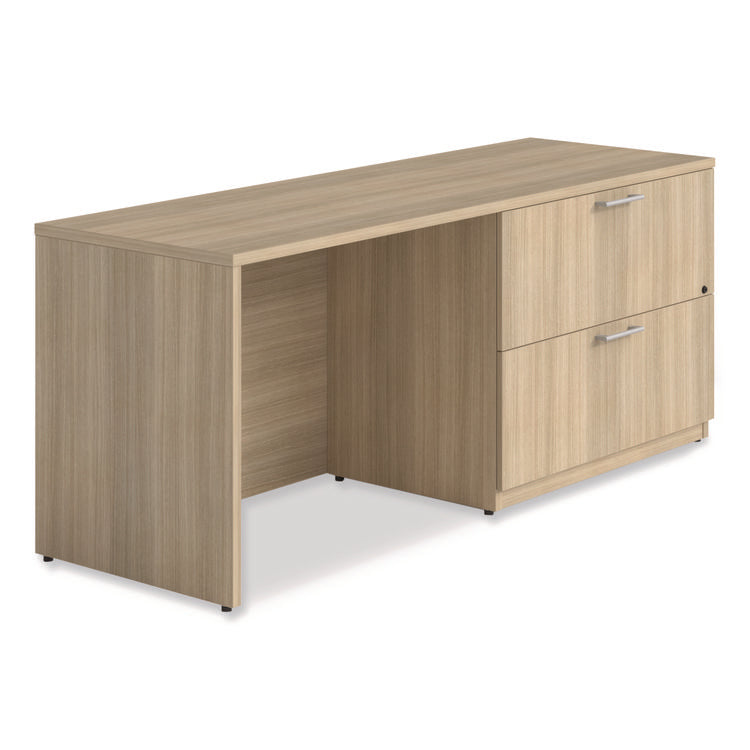 AleraSeville Series Credenza with Right Lateral File, Melamine/Wood, 70.87w x 23.62d x 29h, Oak