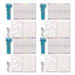 AirColor Airbrush Kit, (10) Markers/(2) Stencils/(1) Airbrush/(1) Charging Cable, 4 Kits/Carton