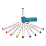 AirColor Airbrush Kit, (10) Markers/(2) Stencils/(1) Airbrush/(1) Charging Cable, 4 Kits/Carton
