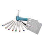 AirColor Airbrush Kit, (10) Markers/(2) Stencils/(1) Airbrush/(1) Charging Cable, 4 Kits/Carton