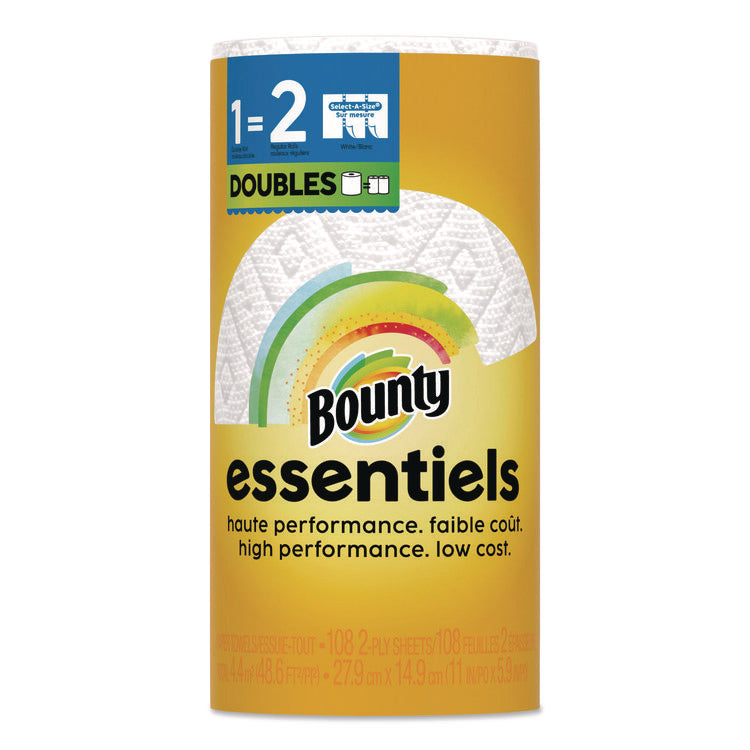 Essentials Select-A-Size Kitchen Roll Paper Towels, 2-Ply, 108 Sheets/Roll, 24 Rolls/Carton