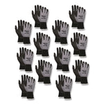 Ninja Nitrile Coating Nylon/Spandex Gloves, Medium, Black/Gray, 12 Pairs