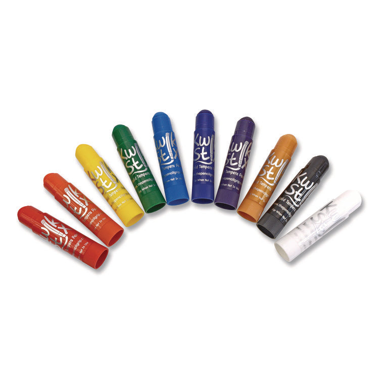 Kwik Stix Tempera Paint Set, 10 Assorted Colors, 10 Paint Sticks/Pack, 12 Packs/Carton