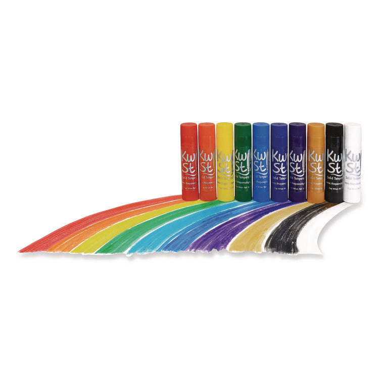 Kwik Stix Tempera Paint Set, 10 Assorted Colors, 10 Paint Sticks/Pack, 12 Packs/Carton
