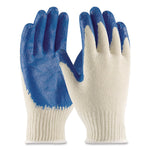 Seamless Knit Cotton/Polyester Gloves, EN388: 2011, Large, Natural/Blue, 12 Pairs