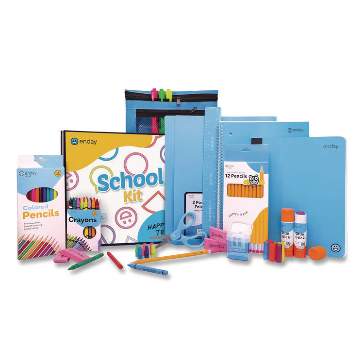 Back to School Supplies Kit for Grades K-5, Blue