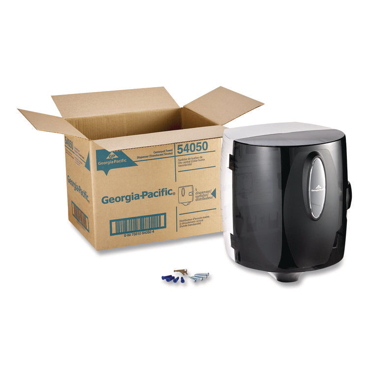 Center-Pull Paper Towel Dispenser, 9.9 X 10 X 10.5, Translucent Smoke