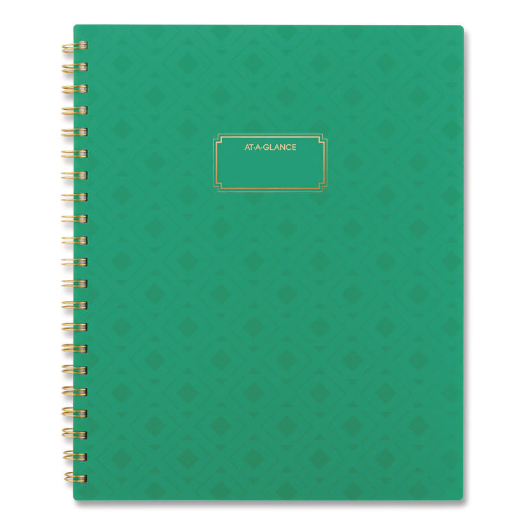Badge Geo Weekly/Monthly Planner, 11 x 8.5, Green Cover, 13-Month (Jan-Jan): 2026