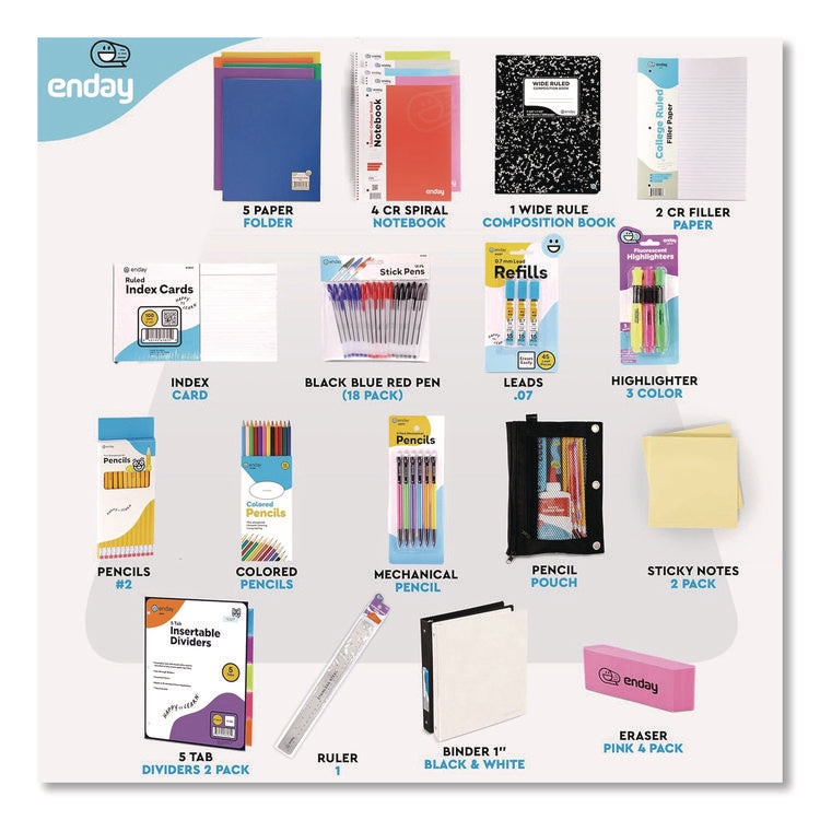 Back to School Supplies Kit for High School/College