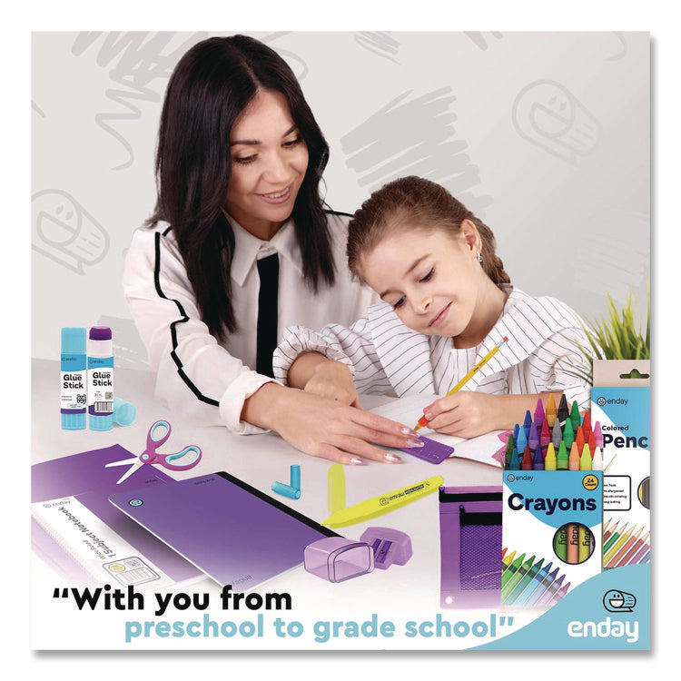 Back to School Supplies Kit for Grades K-5, Purple