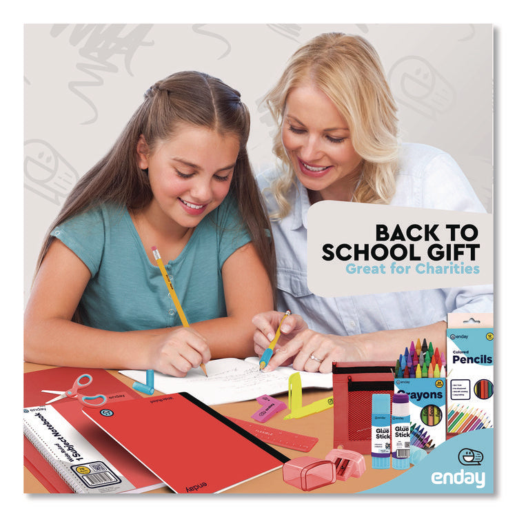 Back to School Supplies Kit for Grades K-5, Red