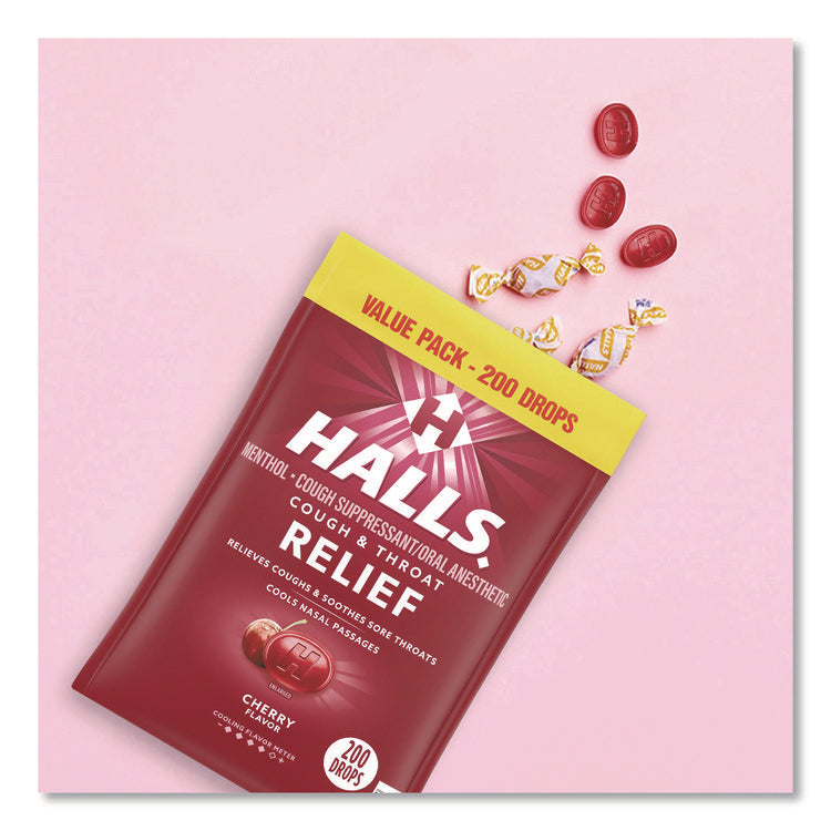 Relief Cough Drops - Value Size, Cherry, 200/Pack
