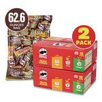 Mini Milk Chocolate and Pringles Snack Stacks Variety Combo Pack, 62 oz Bag Mini/Fun Size, (36) Cups Assorted Flavors/Bundle