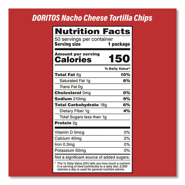 Doritos Nacho Cheese Tortilla Chips and Welch's Mixed Fruit Snacks, (50) 1oz Bag Chips, (66) 0.8 oz Pouch Fruit Snacks/Bundle