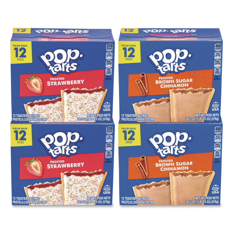 Celcius Vibe and Pop Tarts Variety Combo Pack,(18) 12oz Cans,(24) Frosted Strawberry/(24) Frosted Brown Sugar Cinnamon/Bundle