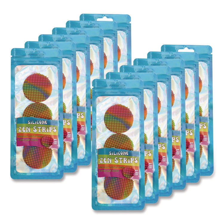 Silicone Zen Dots, Multicolor, 3/Pack, 24 Packs/Carton