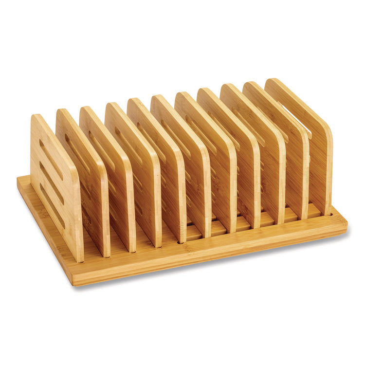 Bamboo Large File Sorter, 9 Sections, A6/A7/A8/A9/Legal/Letter/Tabloid Size Files, 14.09 x 10.04 x 3.82, Brown