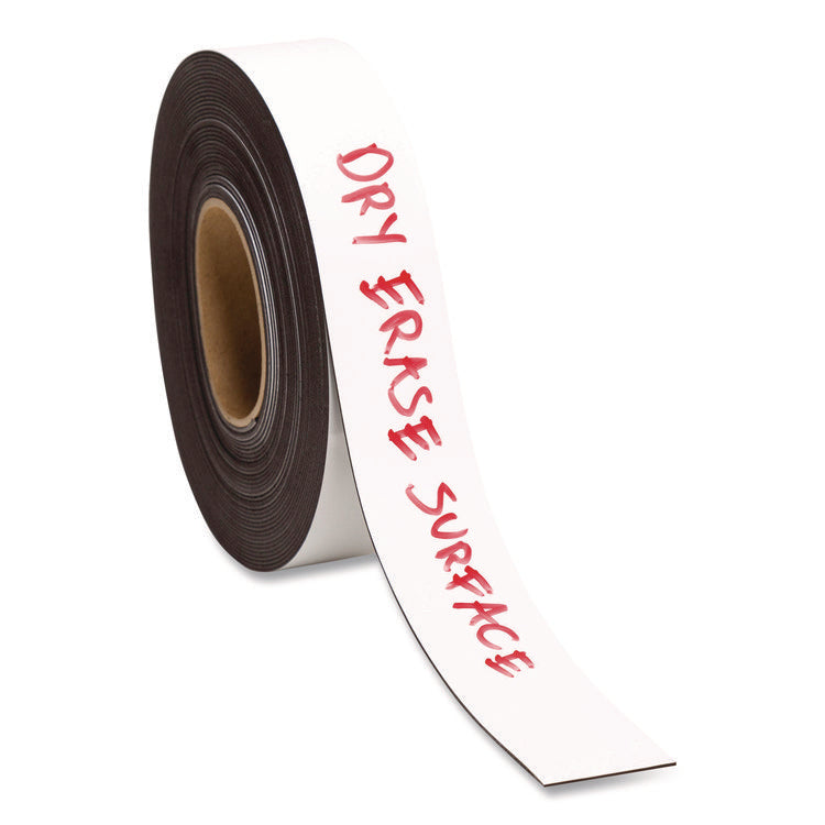 Dry Erase Magnetic Tape Roll, 2" x 50 ft, White