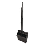 Duo-Pan Upright Dust Pan and Broom, 11.8w x 36h, 24.5" Handle, Plastic, Black