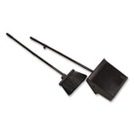Duo-Pan Upright Dust Pan and Broom, 11.8w x 36h, 24.5" Handle, Plastic, Black