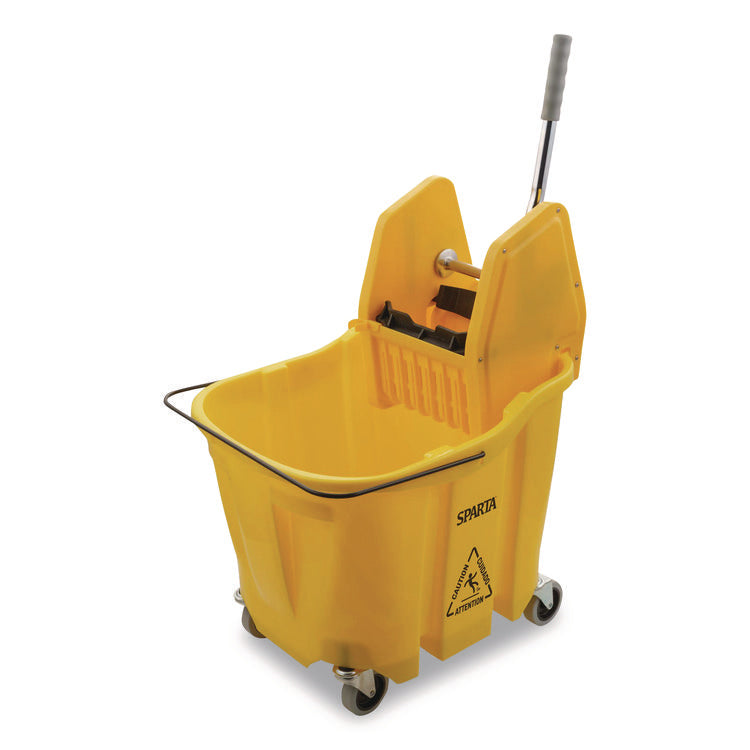OmniFit Mop Bucket with Down Press Wringer, 35 qt, Yellow