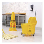 OmniFit Mop Bucket with Down Press Wringer, 35 qt, Yellow