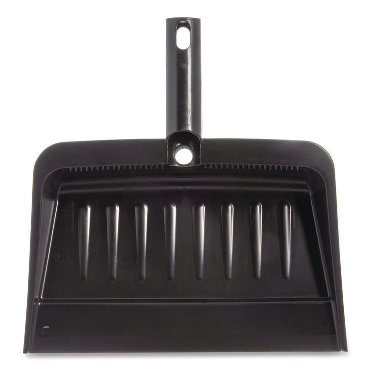 Flo-Pac Flexible Plastic Dustpan, 8 x 12, Plastic, Black