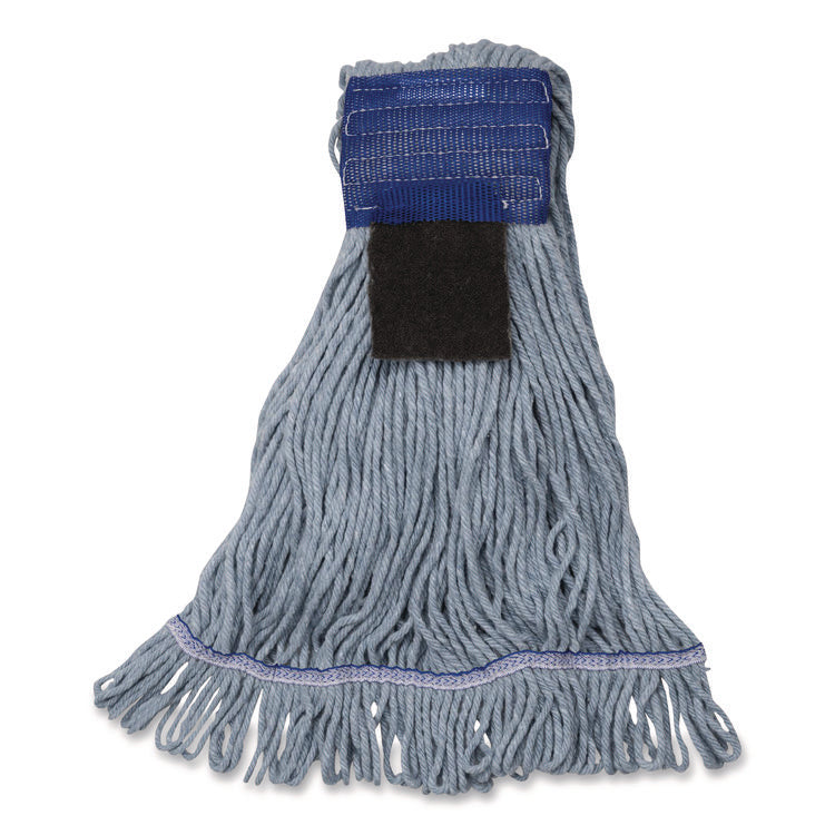 Medium Blue Looped-End Mop, Cotton, 36 x 6 x 3, Blue
