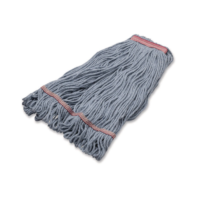 Medium Blue Looped-End Mop, Cotton, 43 x 6 x 3, Red